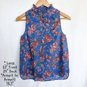 J. Crew Sleeveless ruffle-necktop (Size 4)